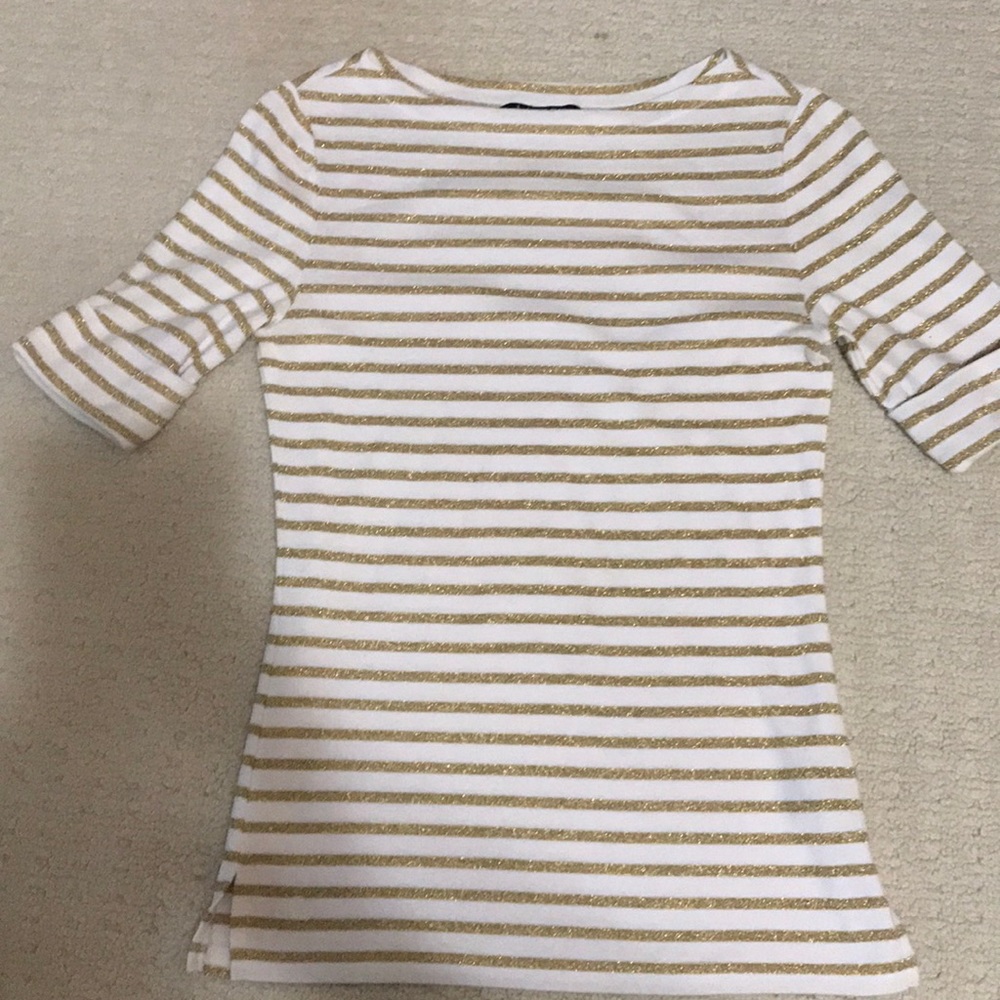 Lauren Ralph Lauren Gold Stripe Top